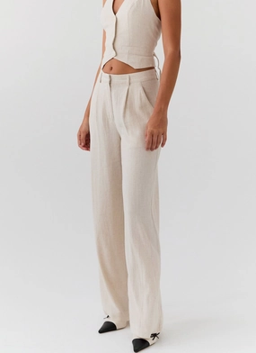 Heatwave Linen Pants - Oatmeal Flattering Design Wear