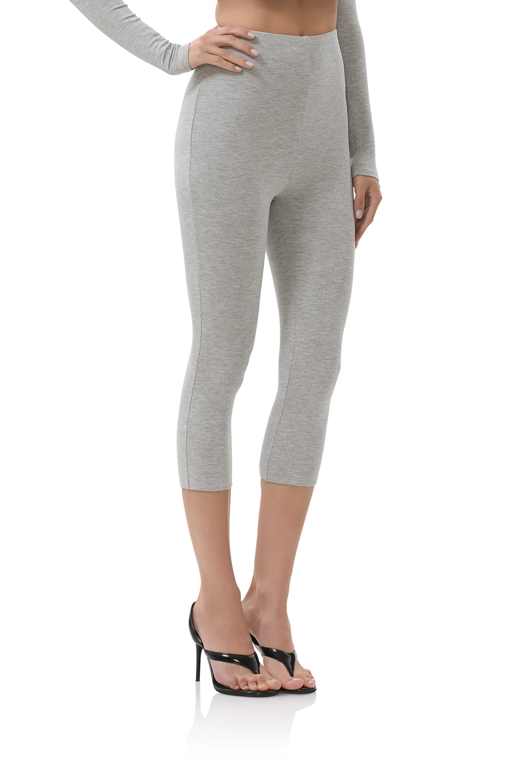 Ettie Capri Legging - Heather Grey Stretchable Comfort