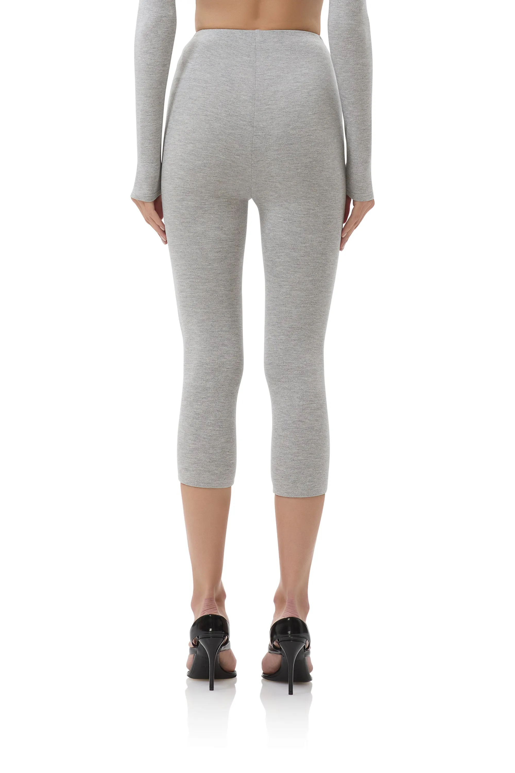 Hygienic Inner Layer Anti Cling Finish Ettie Capri Legging - Heather Grey