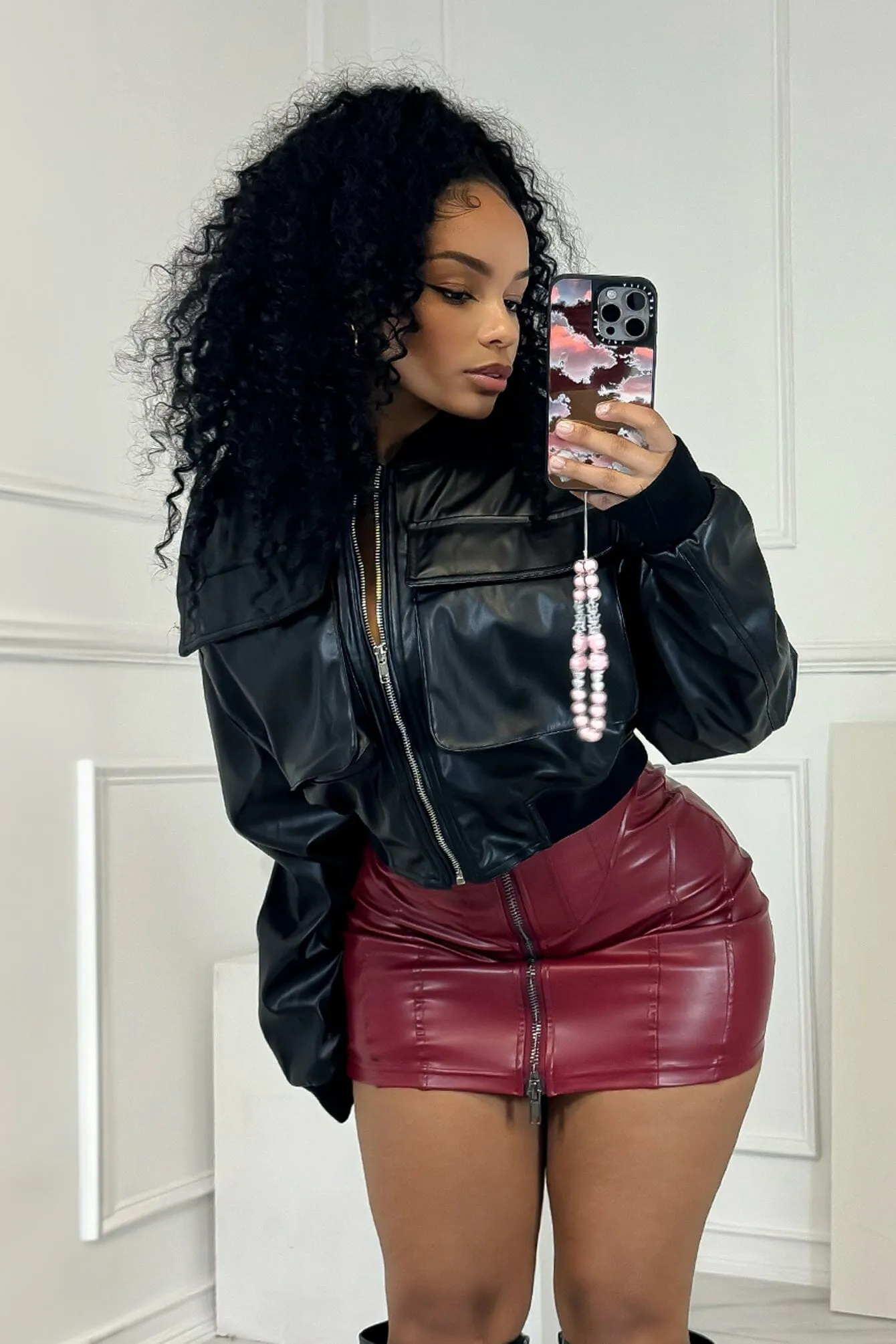 Long Wear Milan Faux Leather Cargo Jacket