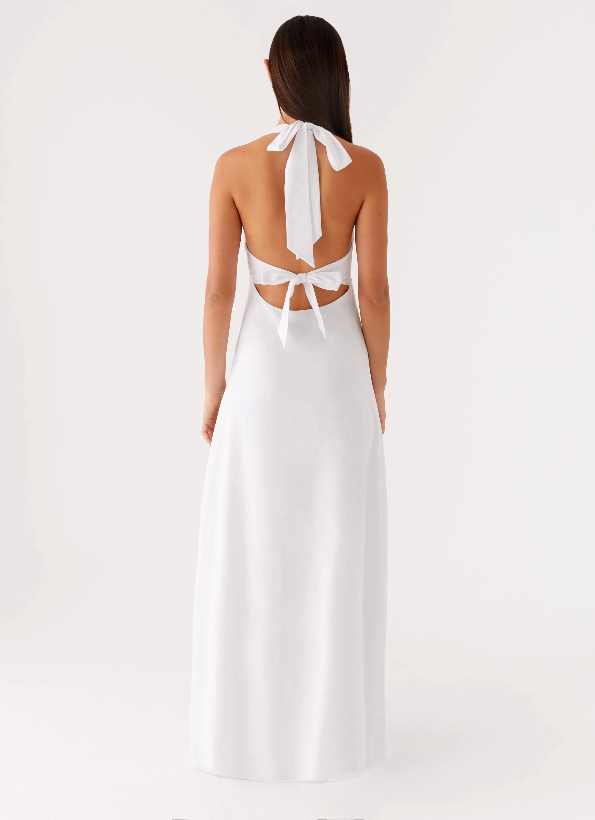 Heavy Hearted Linen Maxi Dress - White Subtle Glam Spring-Season