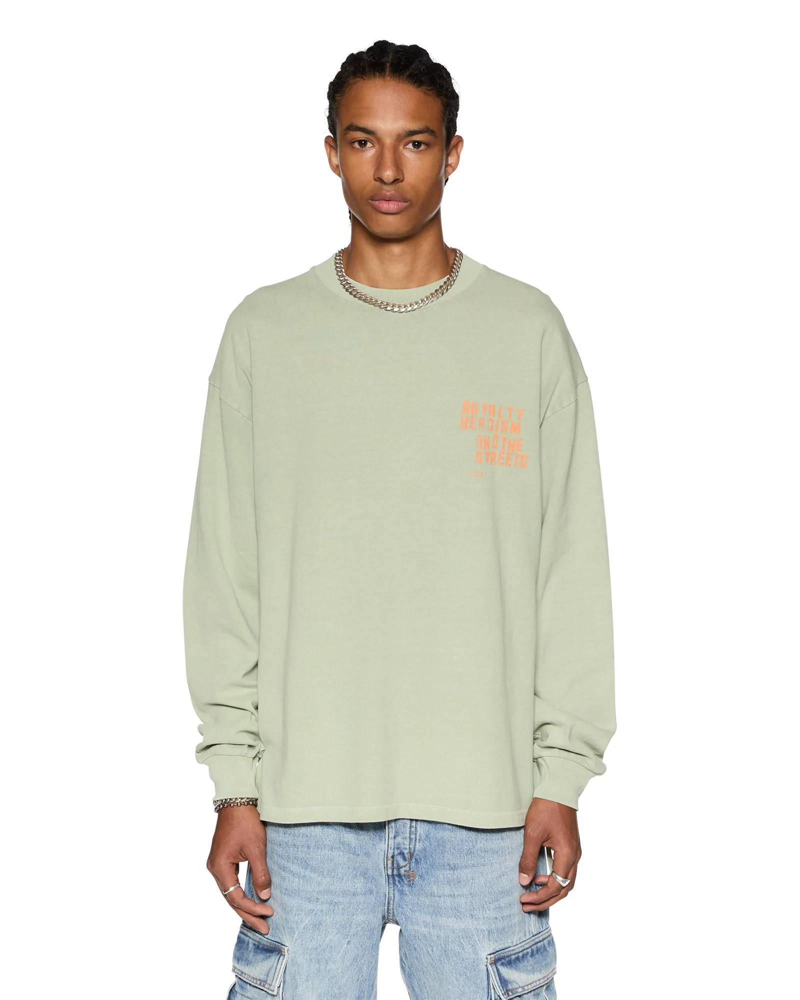 Office Look Simple Dress HERO EKCESS LS TEE GRASS Layered Protection