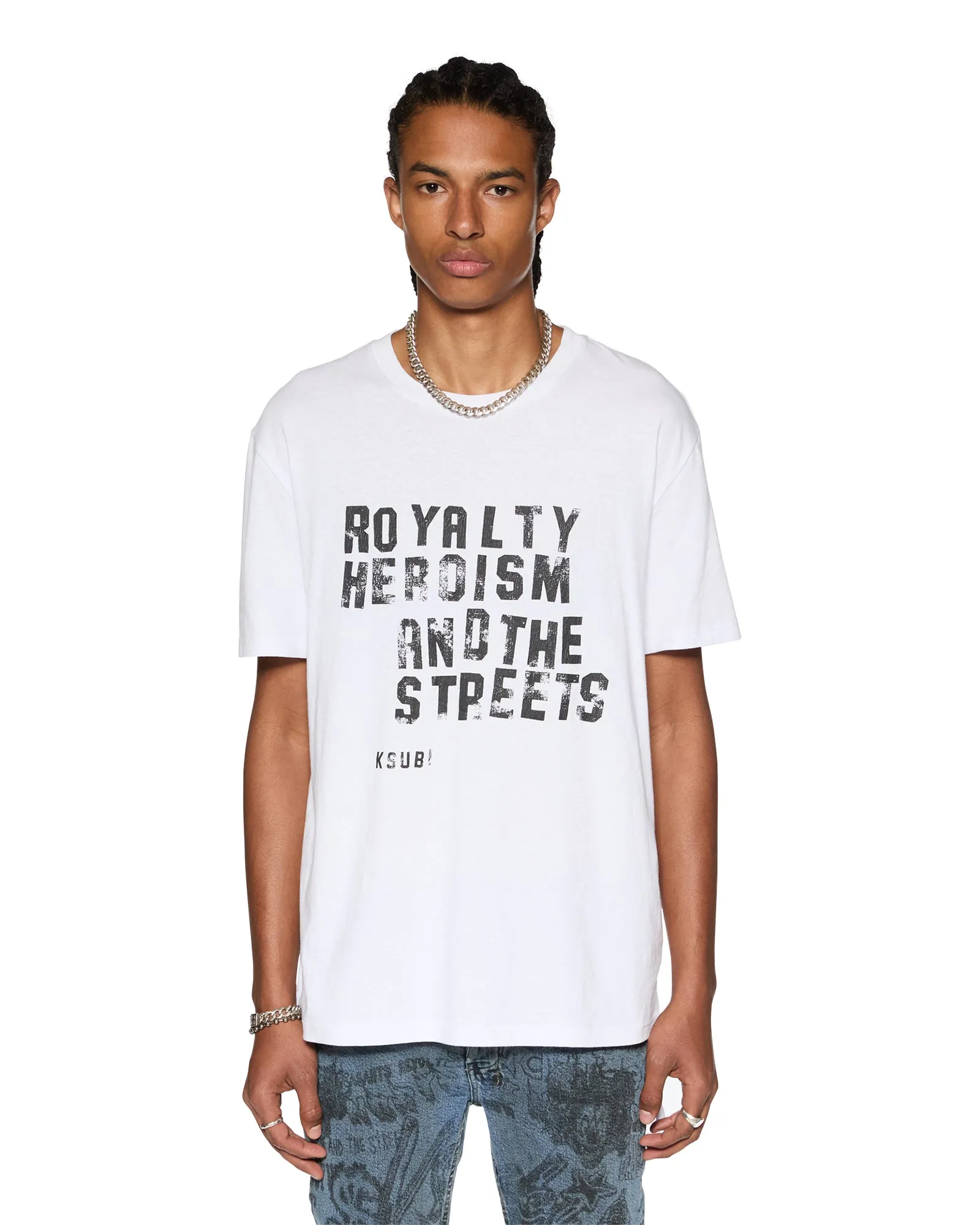 HERO KASH SS TEE TRU WHITE Grid Texture Weave TumbleDryFriendlyMaterial