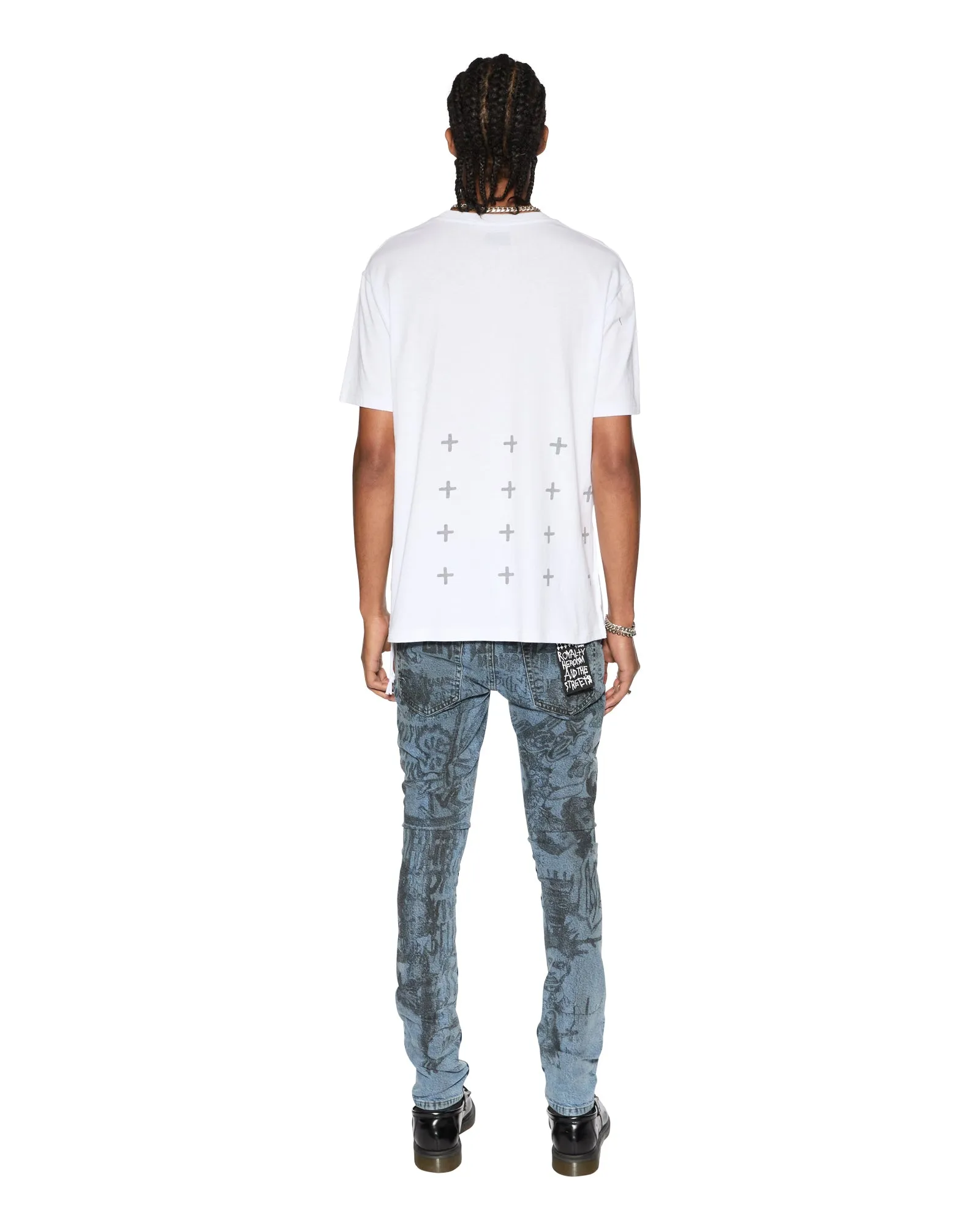 WeightedHem HERO KASH SS TEE TRU WHITE Grid Texture Weave