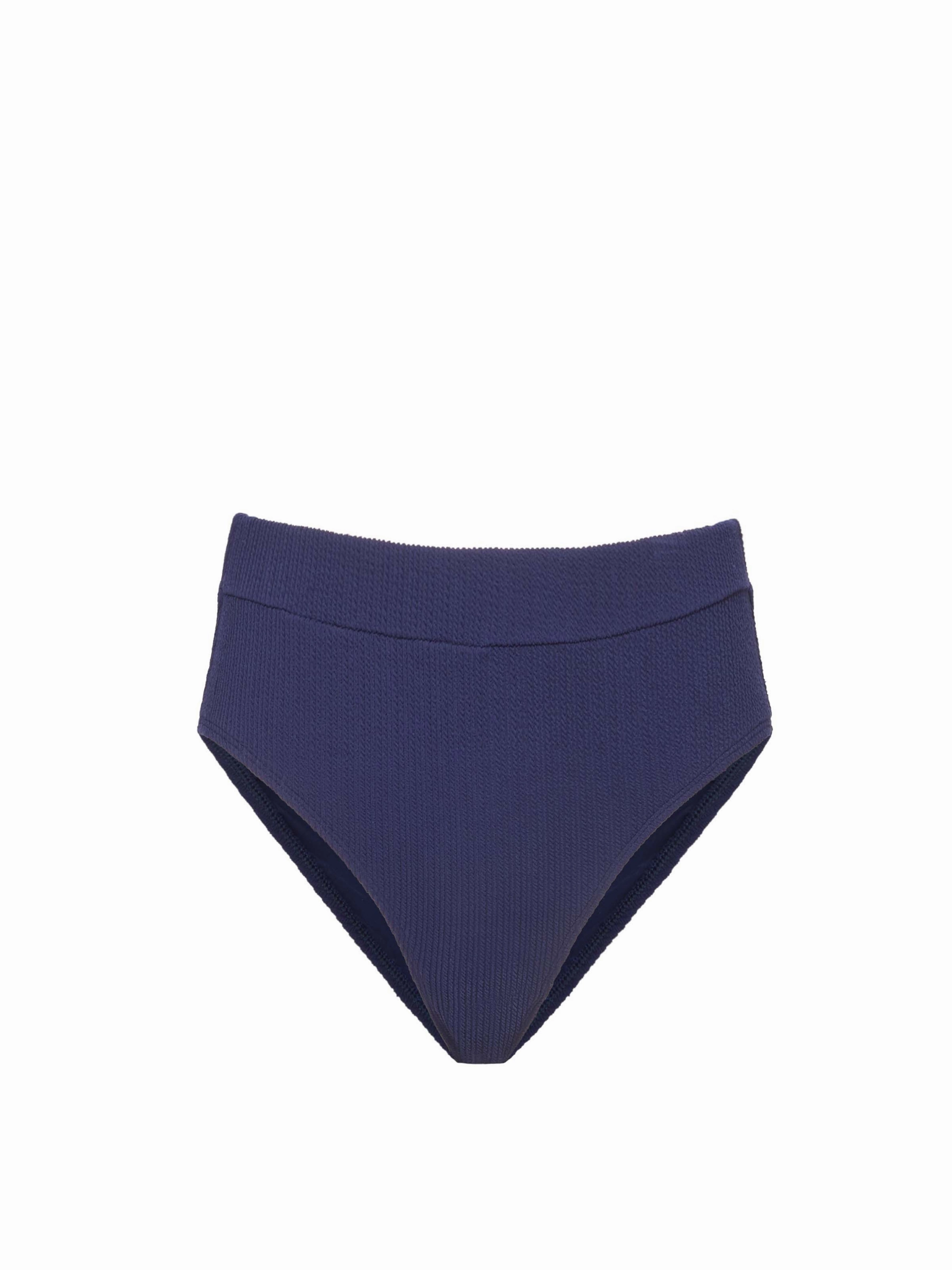 Chlorine Proof Swim Hi Leg Hi Waist Bottom In Navy Texture
