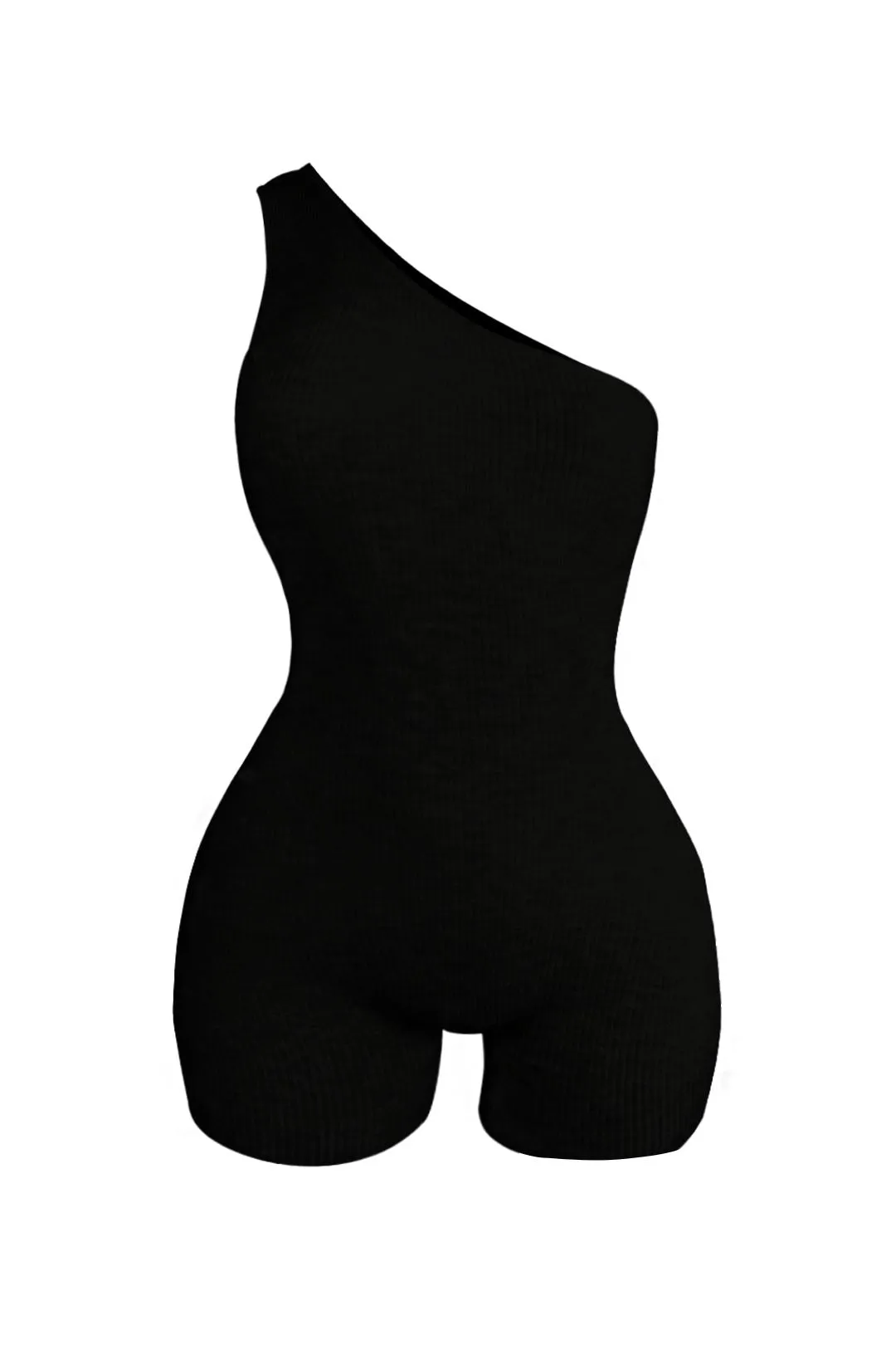 RegularFit High Demand One Shoulder Ribbed Romper