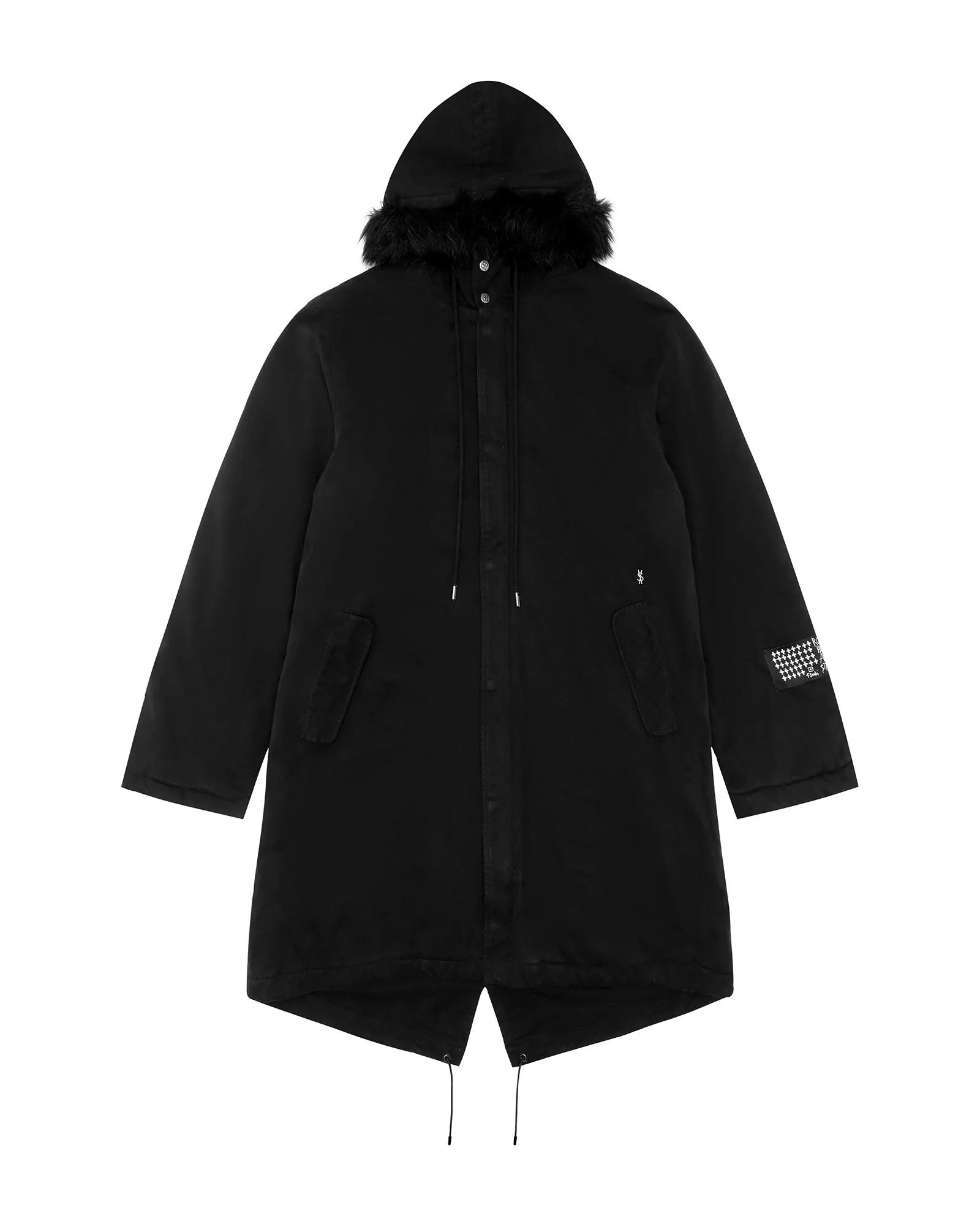 Ribbed Hem AntiPilling Finish High Neck Collar RANGER PARKA OD BLACK