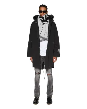 Layered Ventilation Zones DoubleStitched Hemming High Neck Collar RANGER PARKA OD BLACK