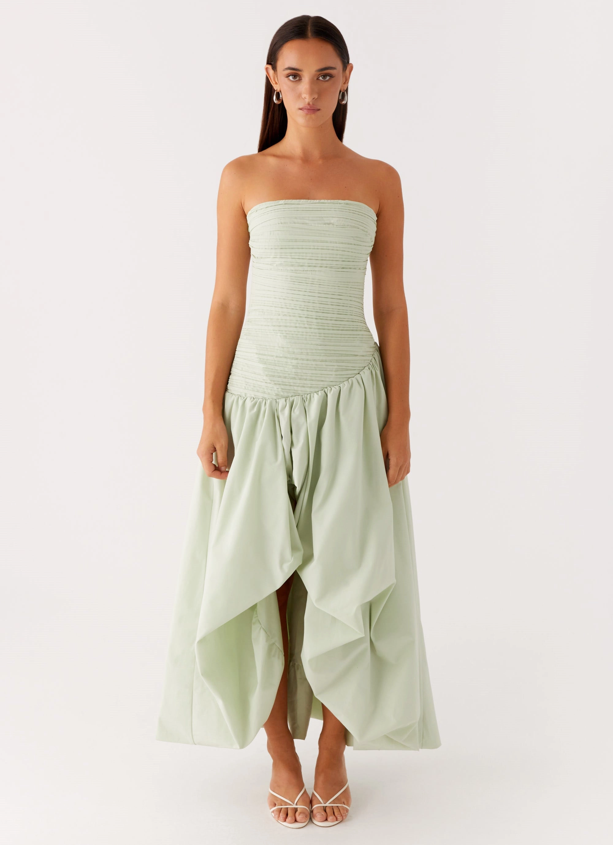 Misa Bubble Maxi Dress - Mint Flexible Fit Flare Hem