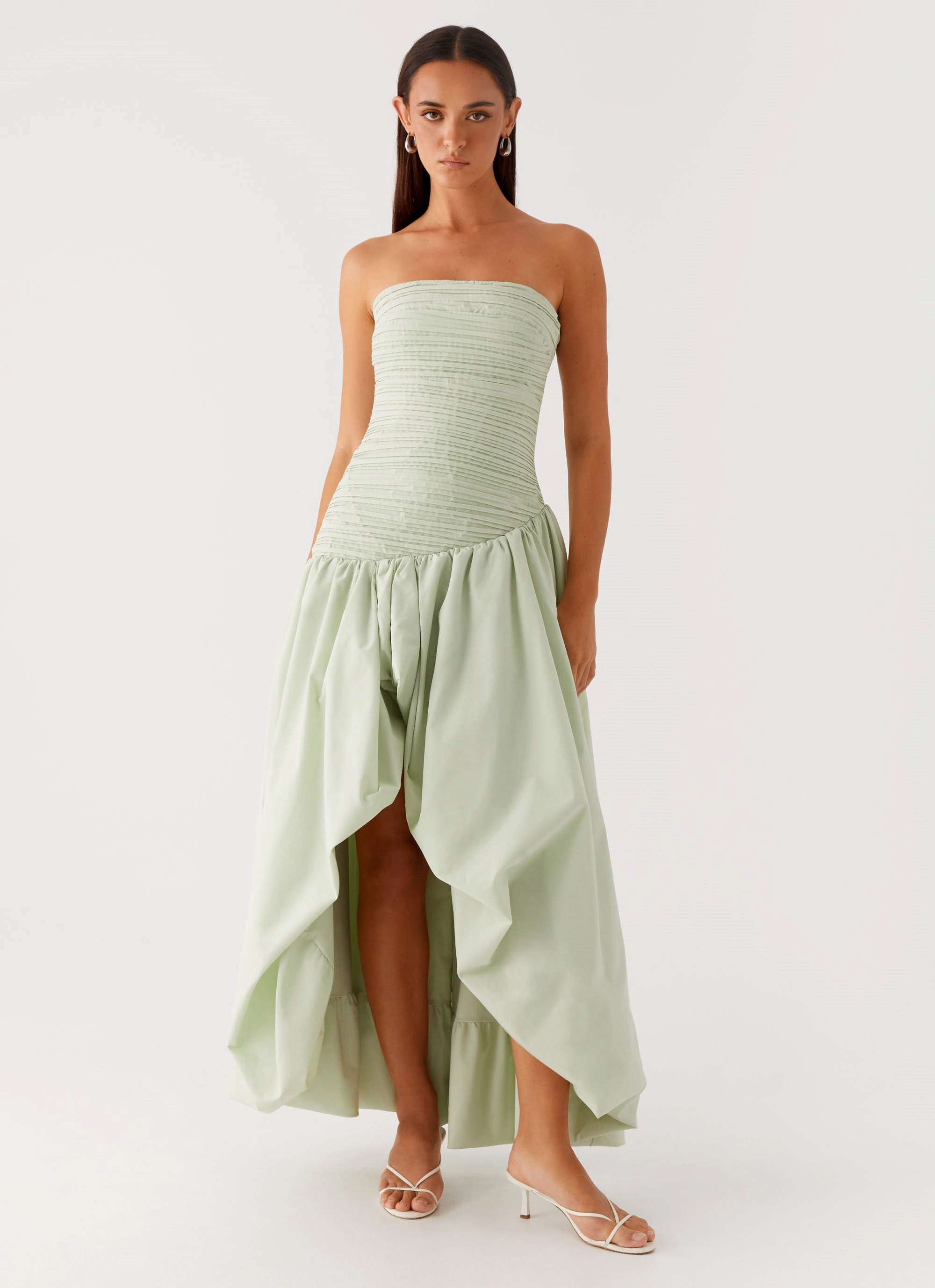 High-Fashion Vibrant Movement Misa Bubble Maxi Dress - Mint