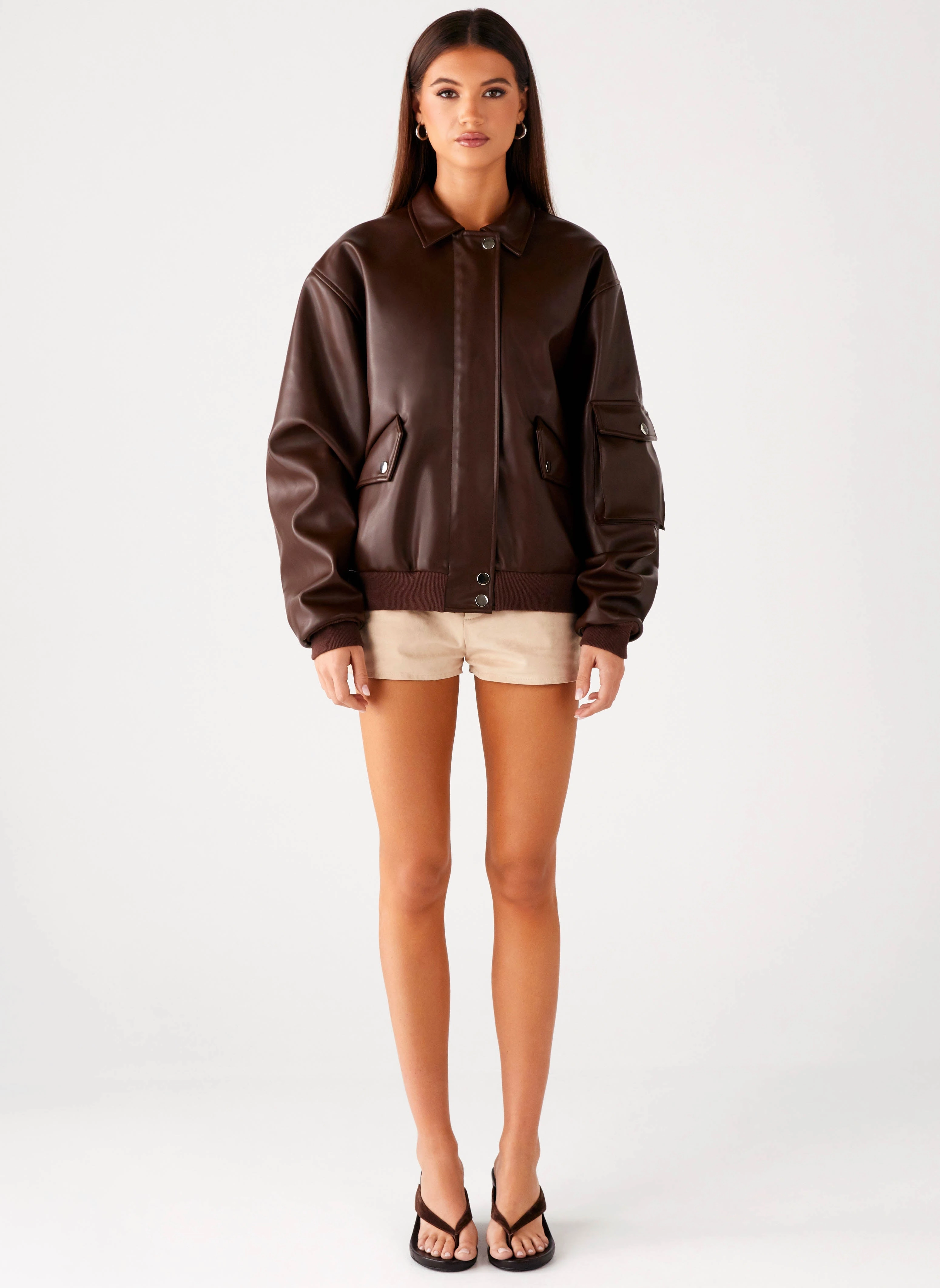 Indara Bomber Jacket - Chocolate Liability