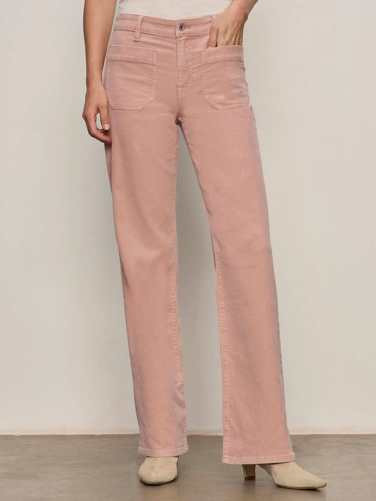 Corduroy Marine Pant Dusty Rose HighElasticity Temperature Control Fabric