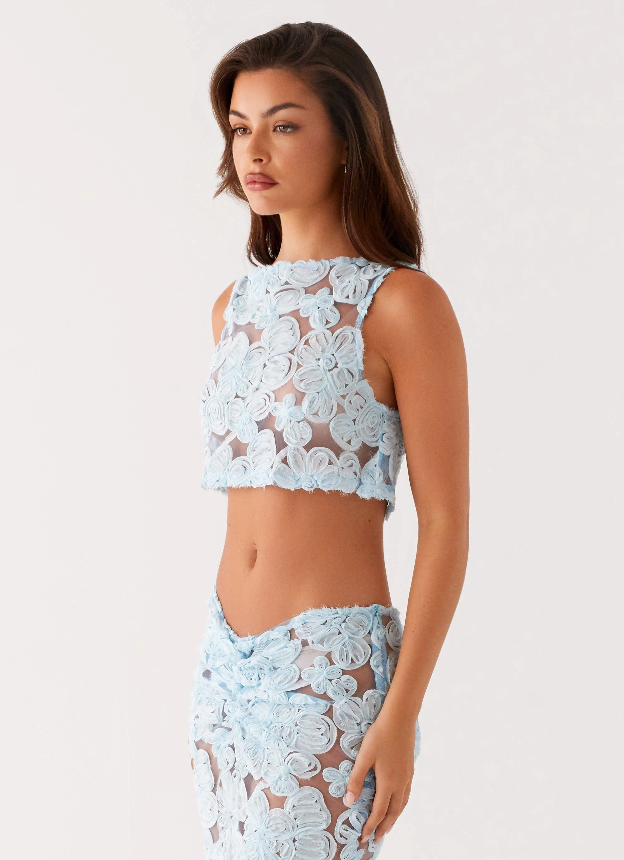 Fiorella Floret Top - Blue Quick Dry Performance