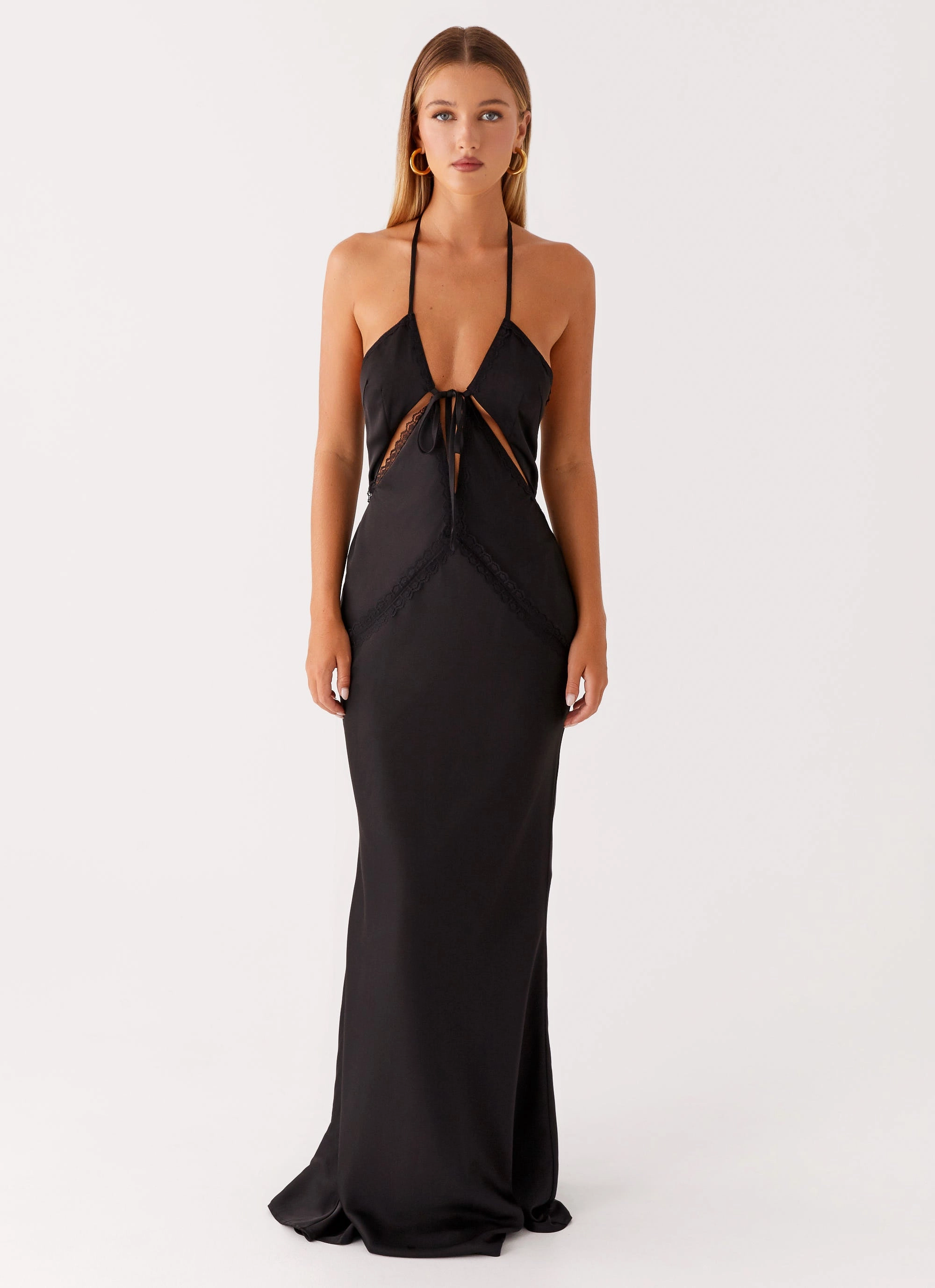 Highway Maxi Dress - Black Polished Appearance Simple Style