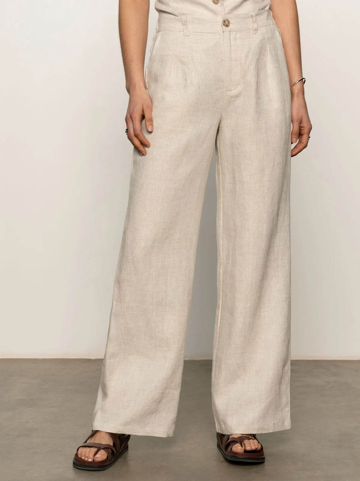 Hopper Semi High Rise Pant Flax Functional fashion wear