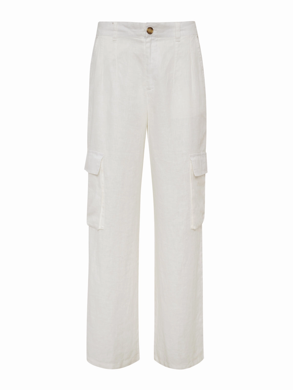 Easy Fit Hopper Semi High Rise Cargo Pant Bleached White