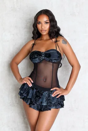 Sunset Look Velvet Touch Bustier Mini Dress