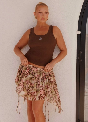 Hot Like Me Mini Skirt - Swirl Leopard Simple Fit Creative Look