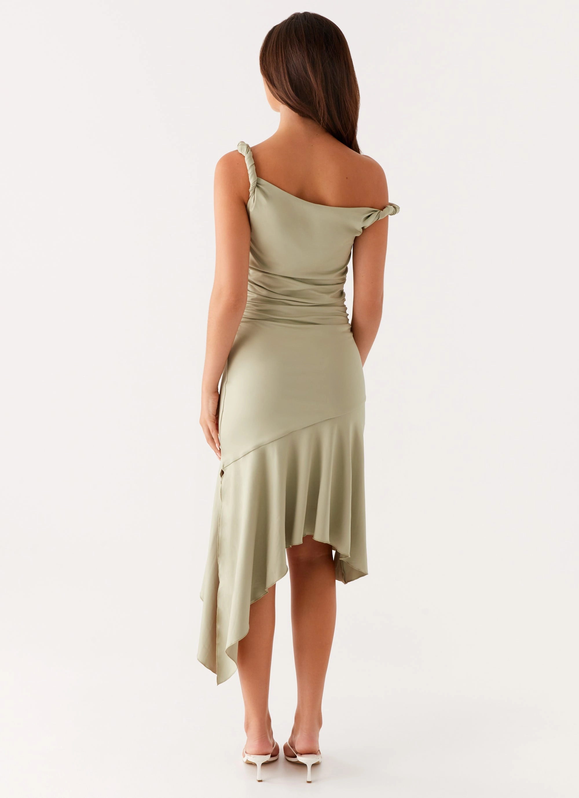 Cozy Vibes Flattering Cut Wear Huntah Midi Dress - Sage