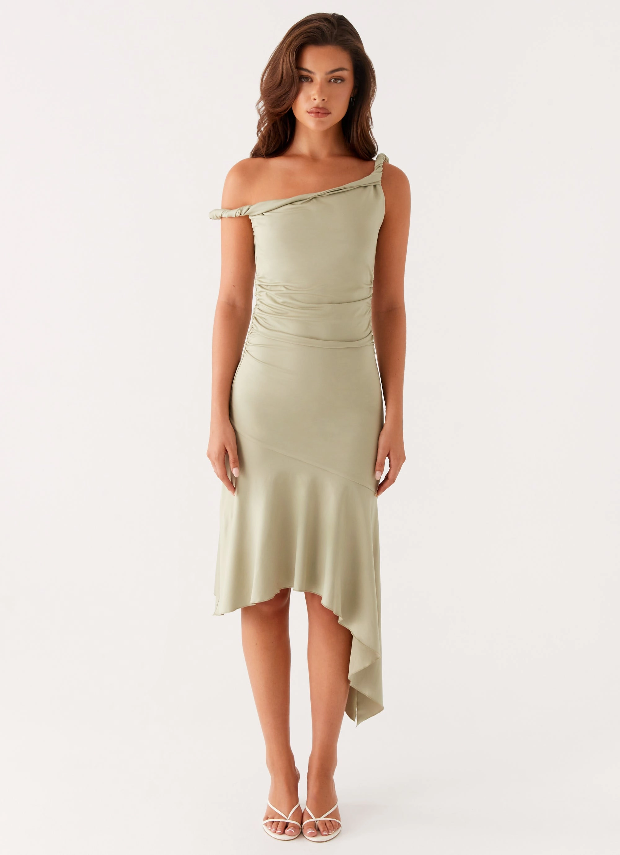 Huntah Midi Dress - Sage Zip Ease