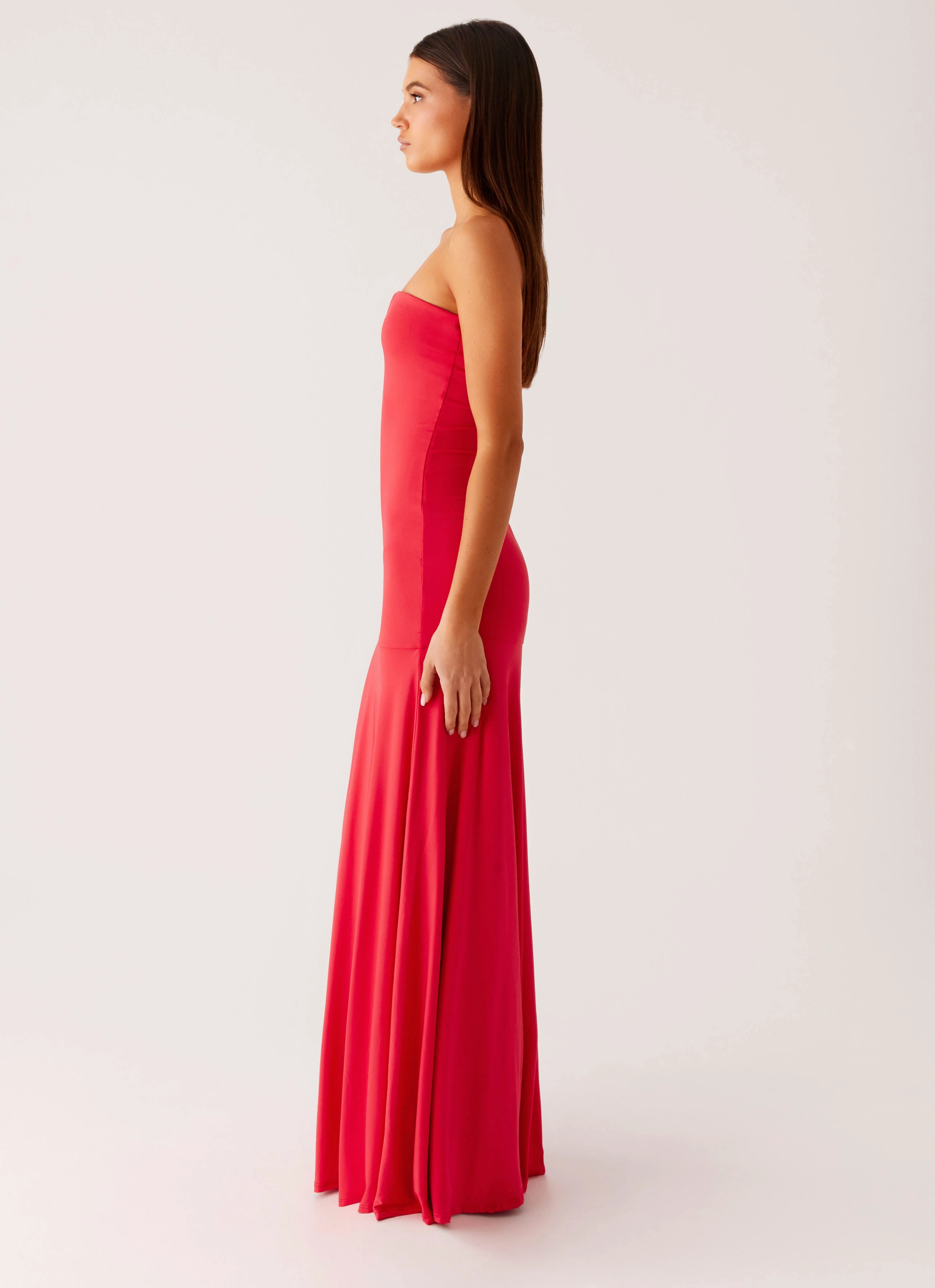 High Hemline Bright Petal Hurts Like Hell Maxi Dress - Pink