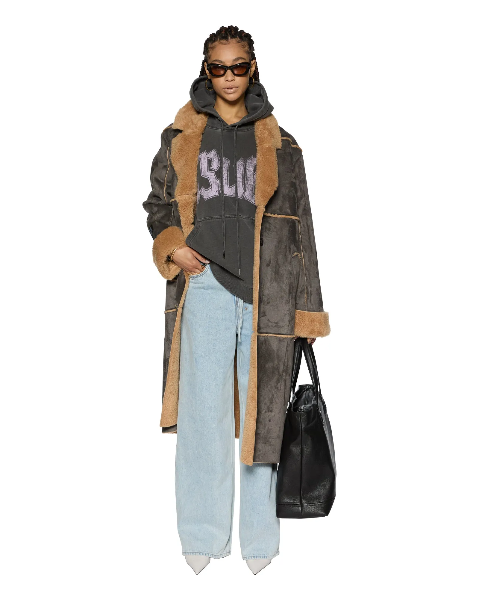 HUSTLER COAT STEEL/TAN Relaxed Cut Winter Comfort