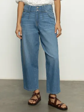 Minimal Edge Side Car Semi High Rise Barrel Jeans Line Dance