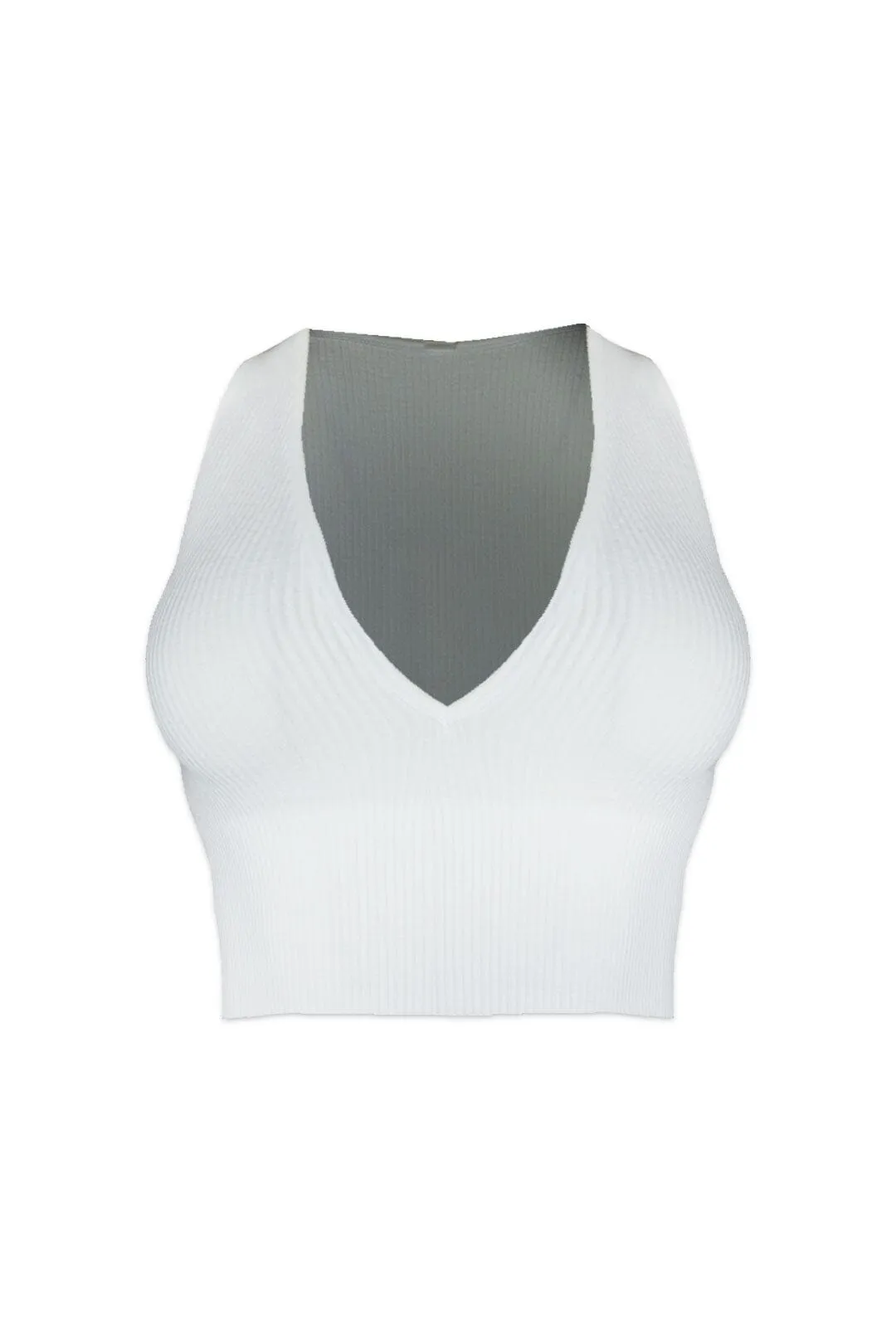 Ice Cream Basic Deep V Crop Top Bold Patterns