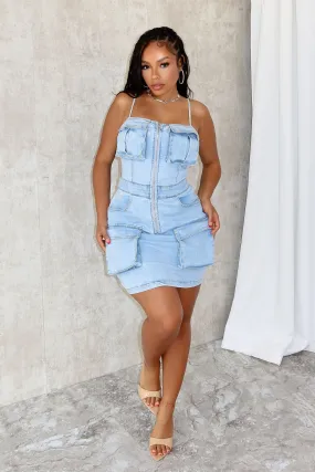 Ice Spice Denim Cami Mini Dress Timeless Wear