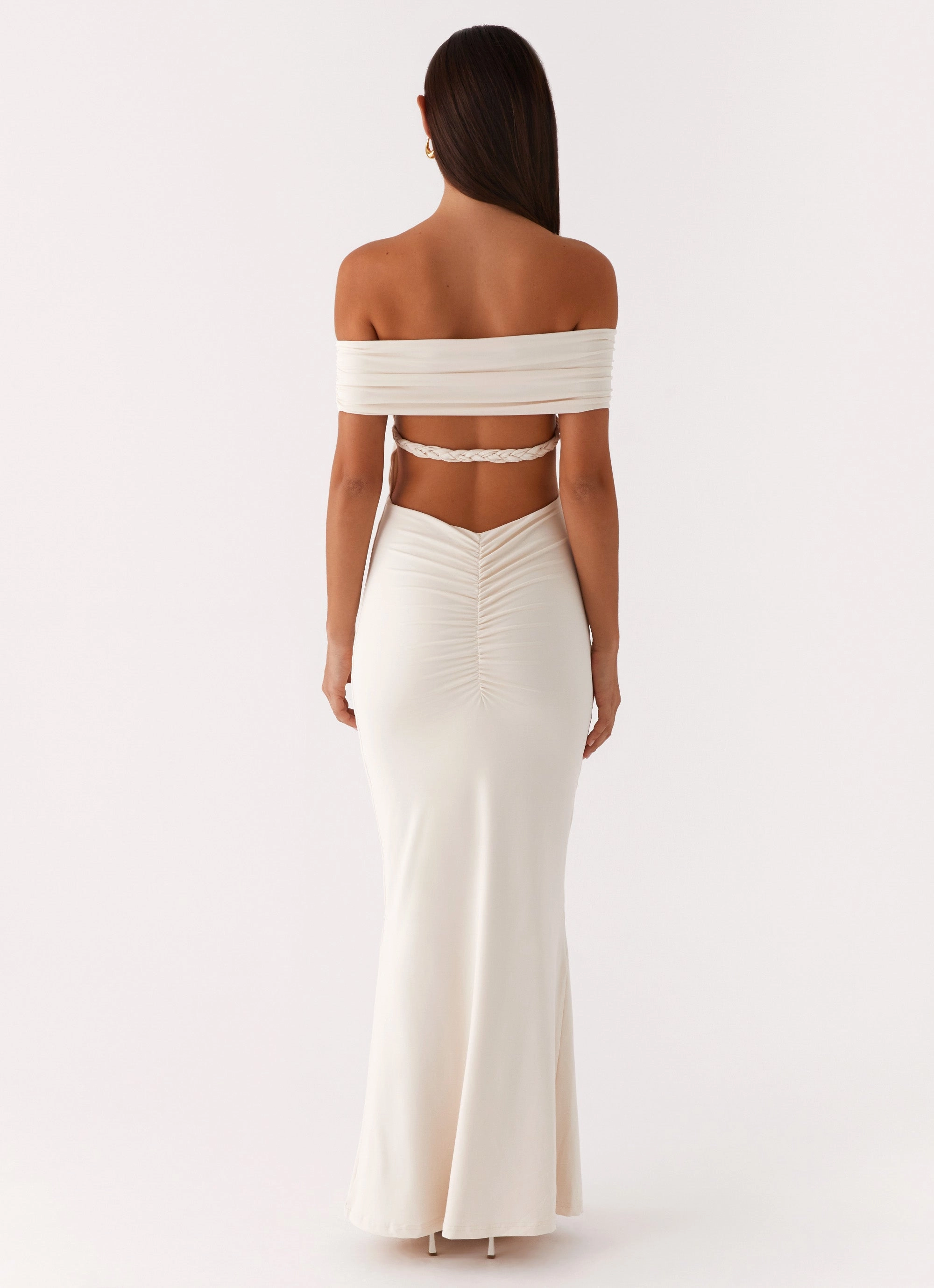 Fresh Aesthetic Feminine flowing piece Illusion Maxi Dress - Ivory