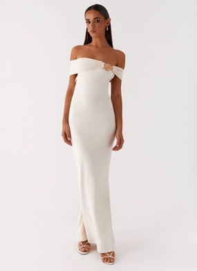 Illusion Maxi Dress - Ivory Vacation Vibe