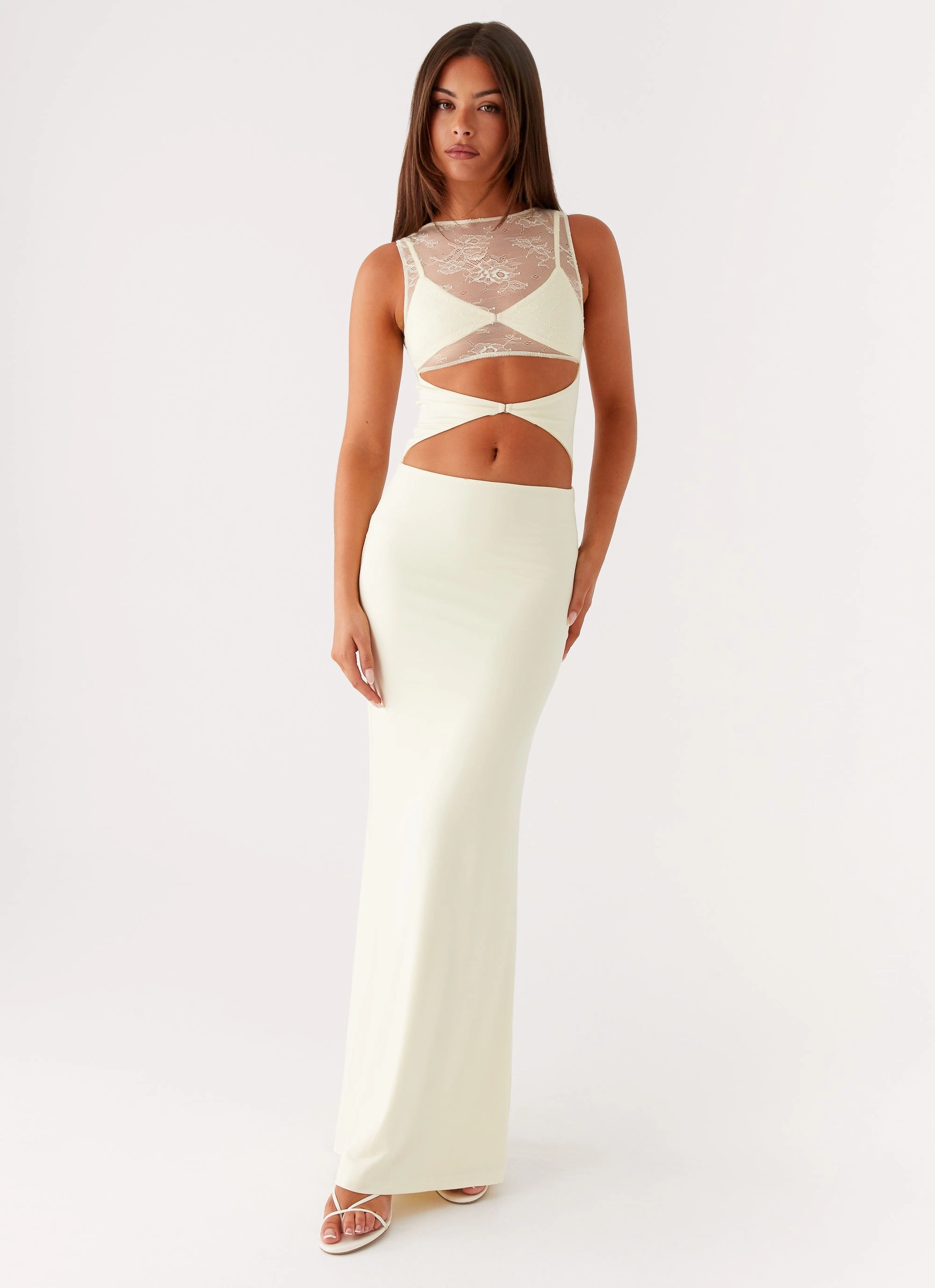 Imperial Maxi Dress - Yellow Sophisticated Elegance Polished Fit