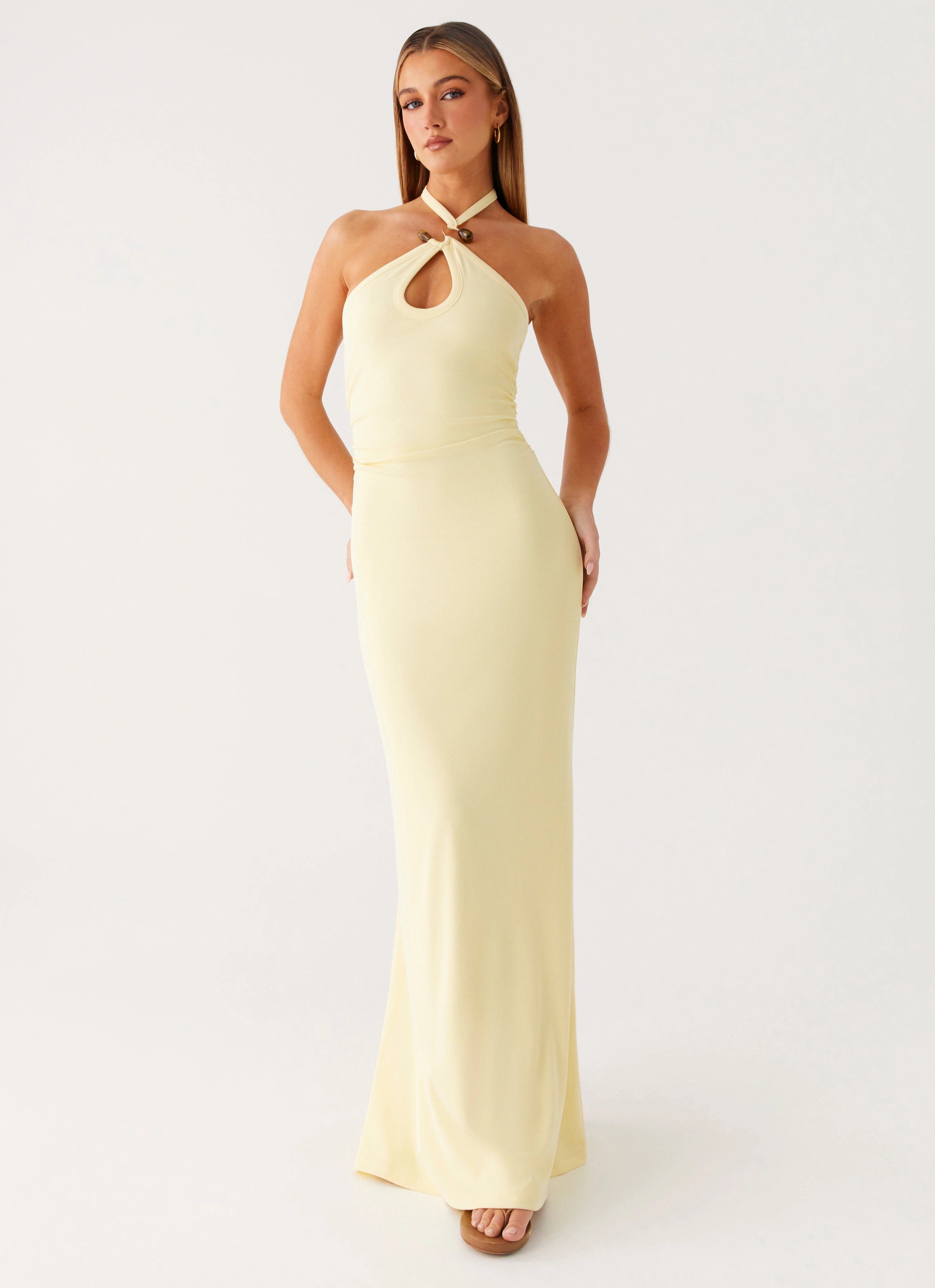 StretchableKnit Instant Attraction Maxi Dress - Yellow