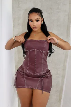 Robyn Faux Leather Low Rise Micro Skirt Skinny Fit regular size