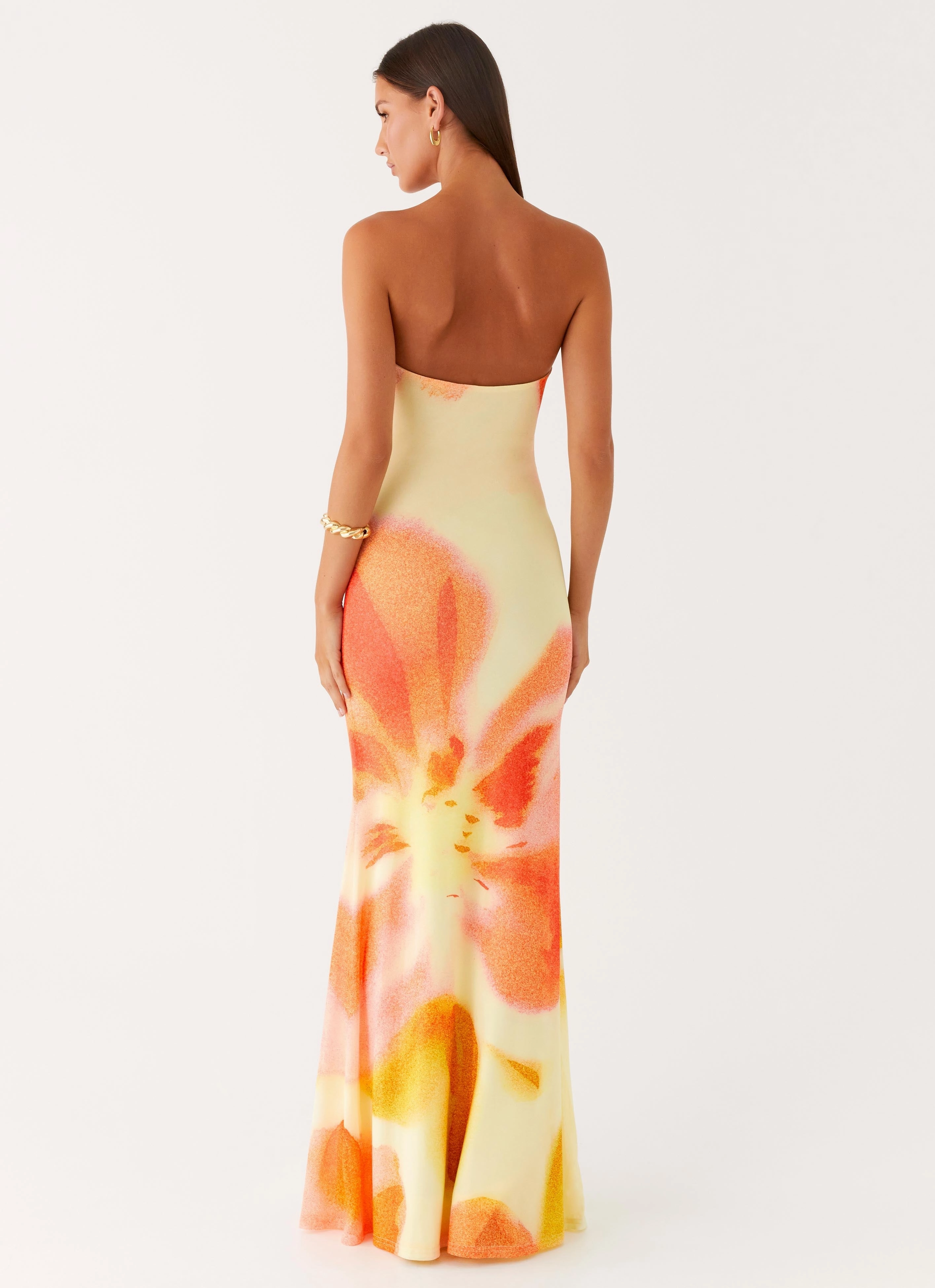 Organic-Fabric Iroha Strapless Maxi Dress - Mimosa Blossom