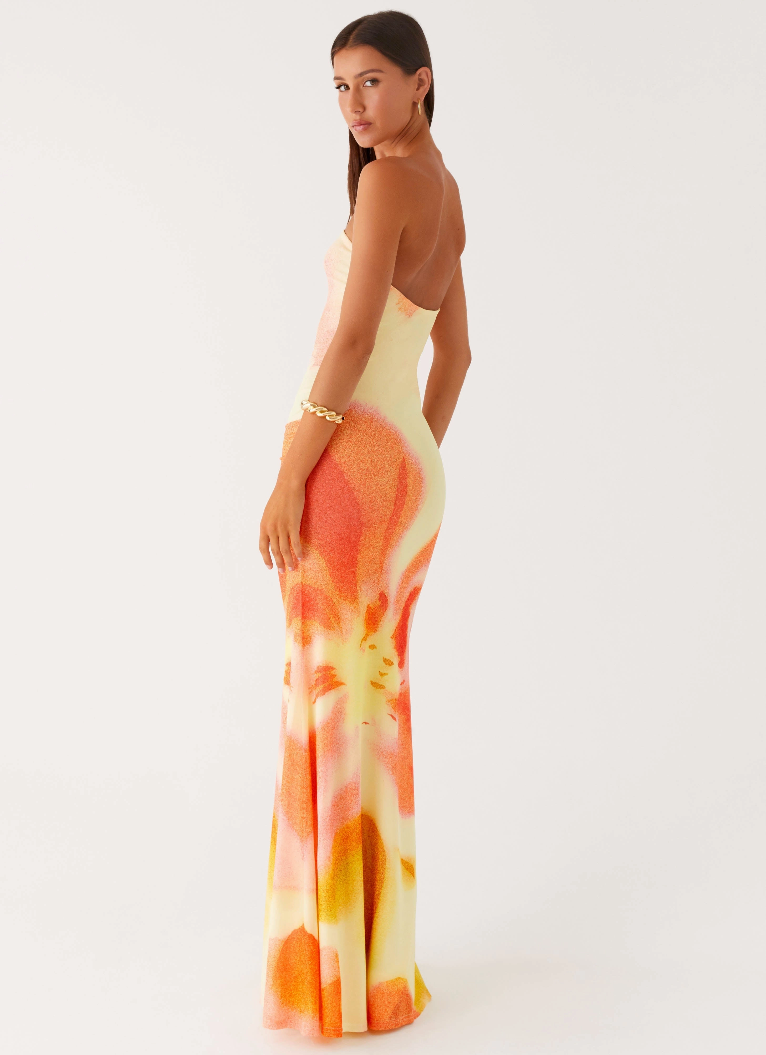 Smart and Sleek Relaxed Finish Iroha Strapless Maxi Dress - Mimosa Blossom