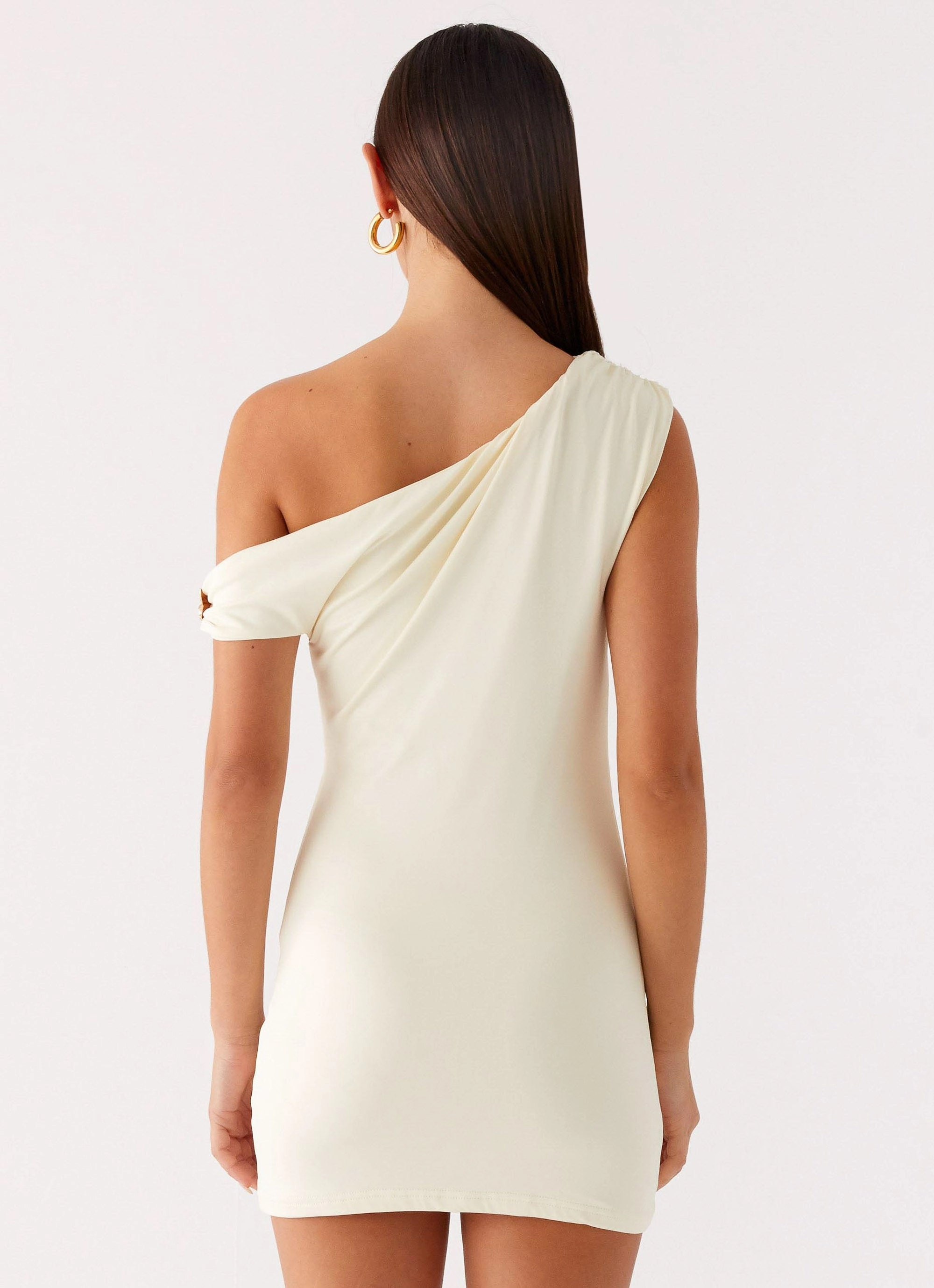 Island Time Mini Dress - Yellow Stretchable Waist