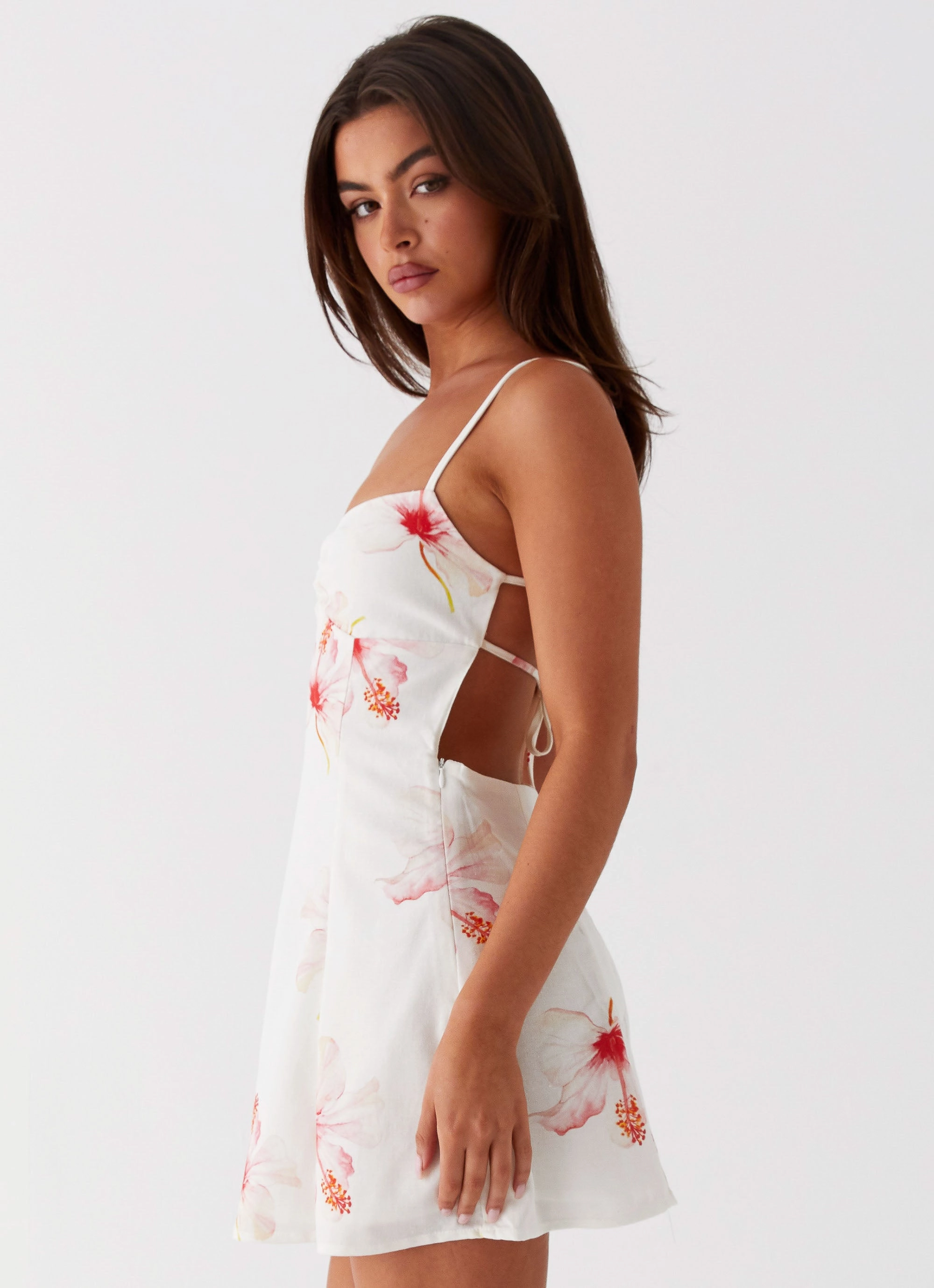 Isra Linen Mini Dress - Camellia Jewel Tones