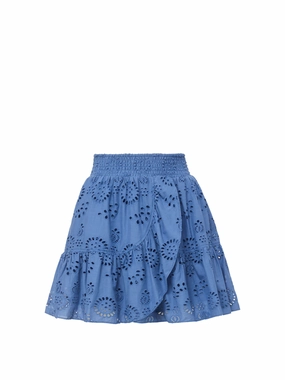 Izzy Skirt In Steel Blue San Andr??s Eyelet Creative Fashion