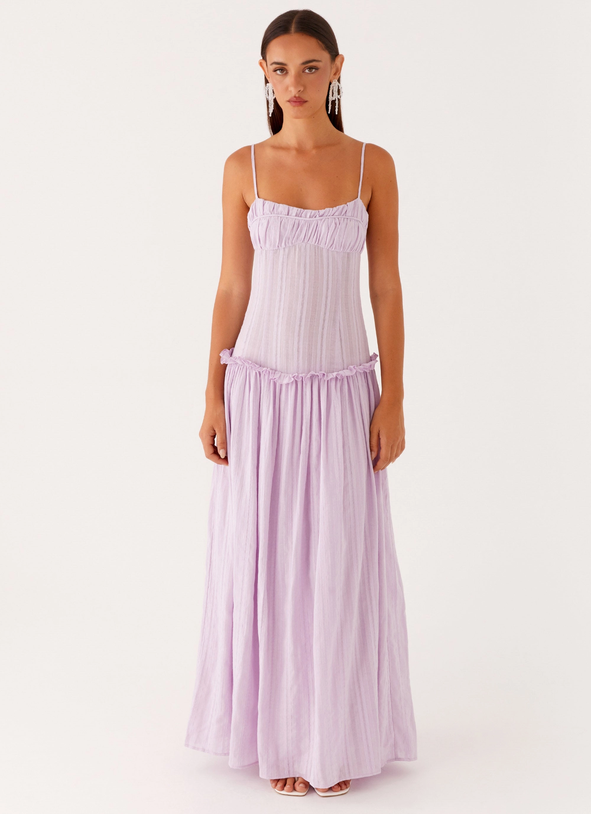Glam Feel Jacinda Drop Waist Maxi Dress - Lavender