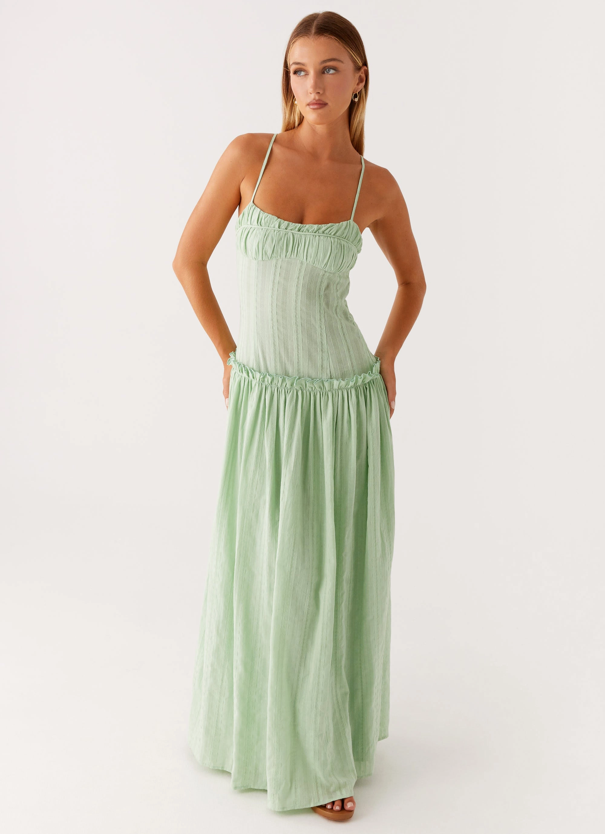 Jacinda Drop Waist Maxi Dress - Sage Urban Line