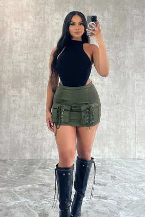 Jaida Turtle Neck High Cut Bodysuit Petal Sleeve Architecture