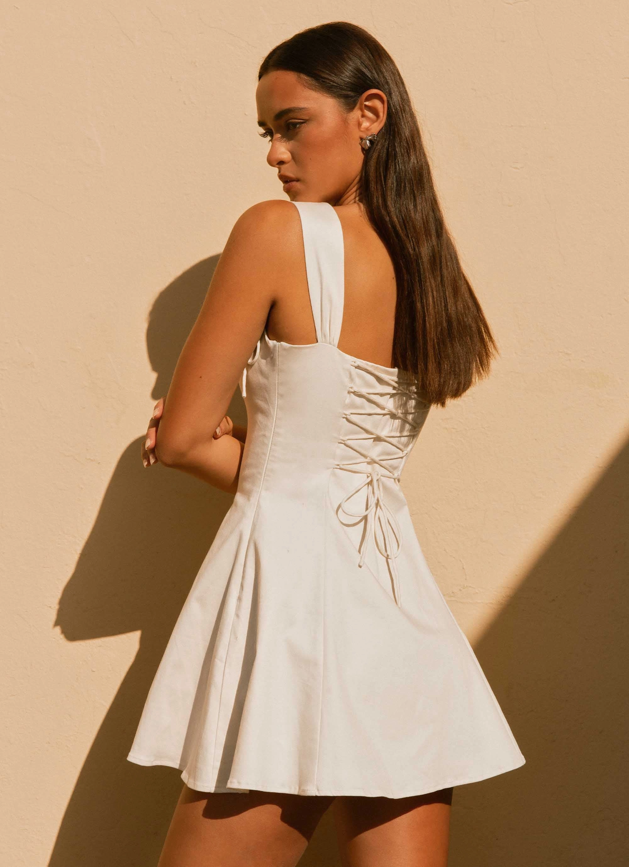 Limited Edition Neat Style Jamaya Tie Mini Dress - Ivory