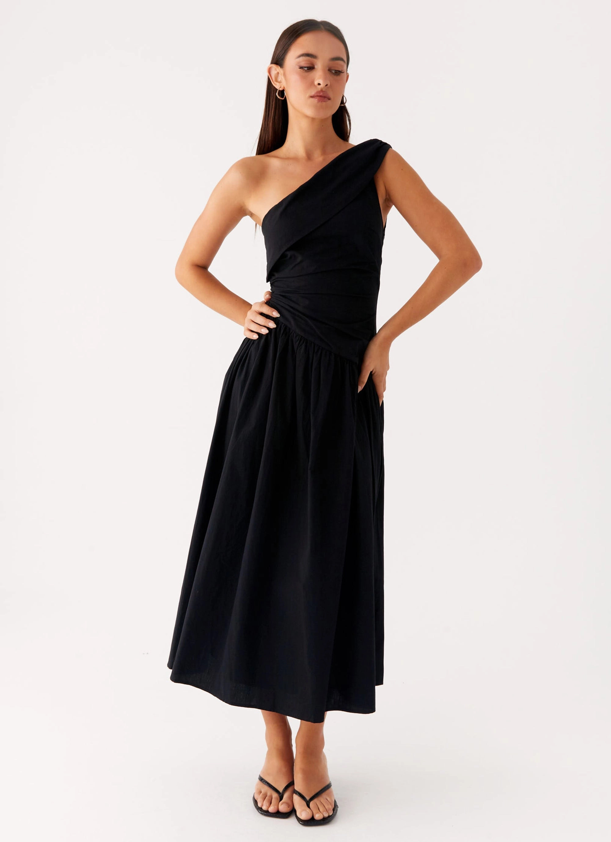 Janessa Midi Dress - Black Comfortable texture