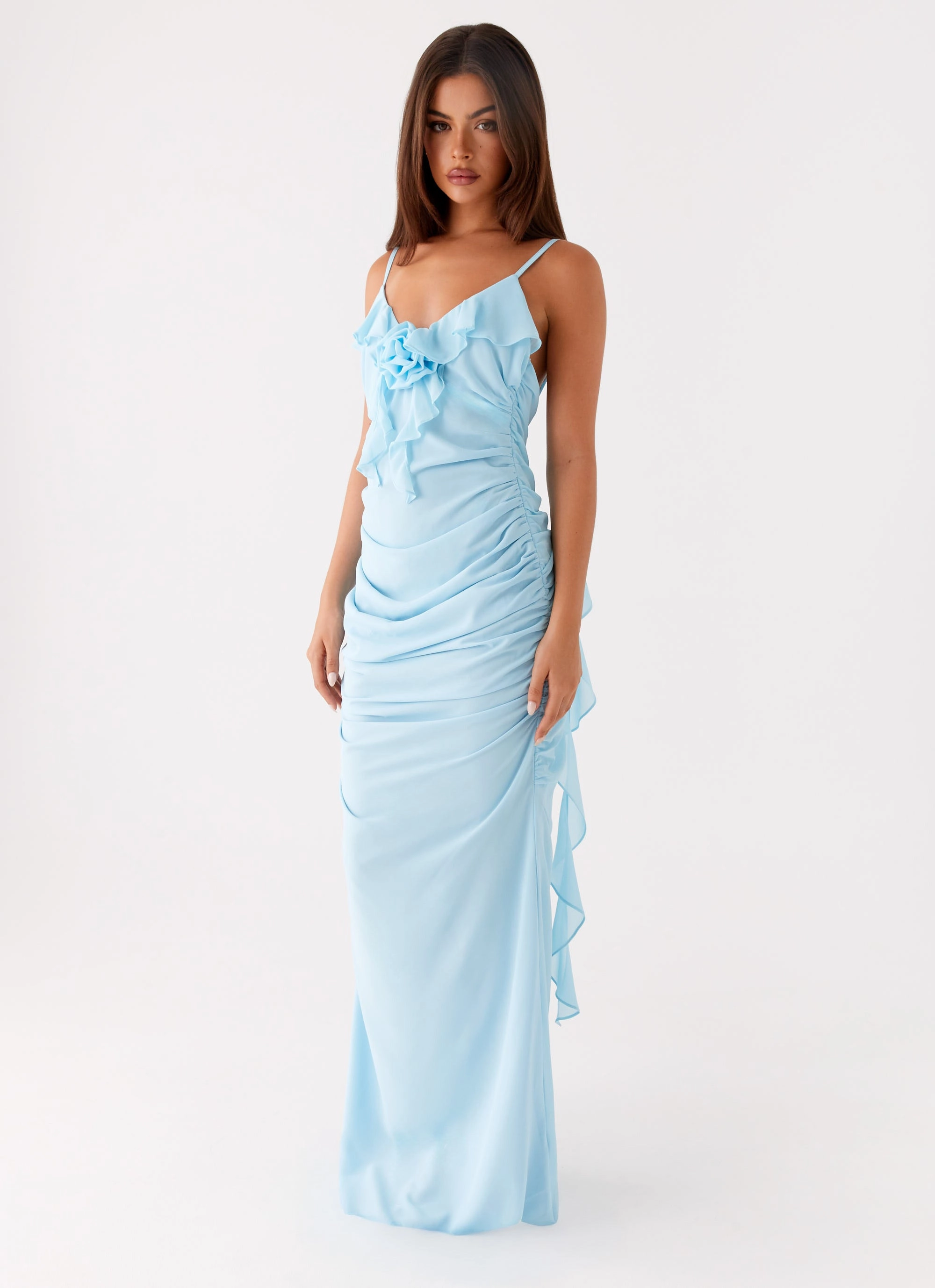 Jasmina Maxi Dress - Blue Elegant Simplicity Luxe Fit