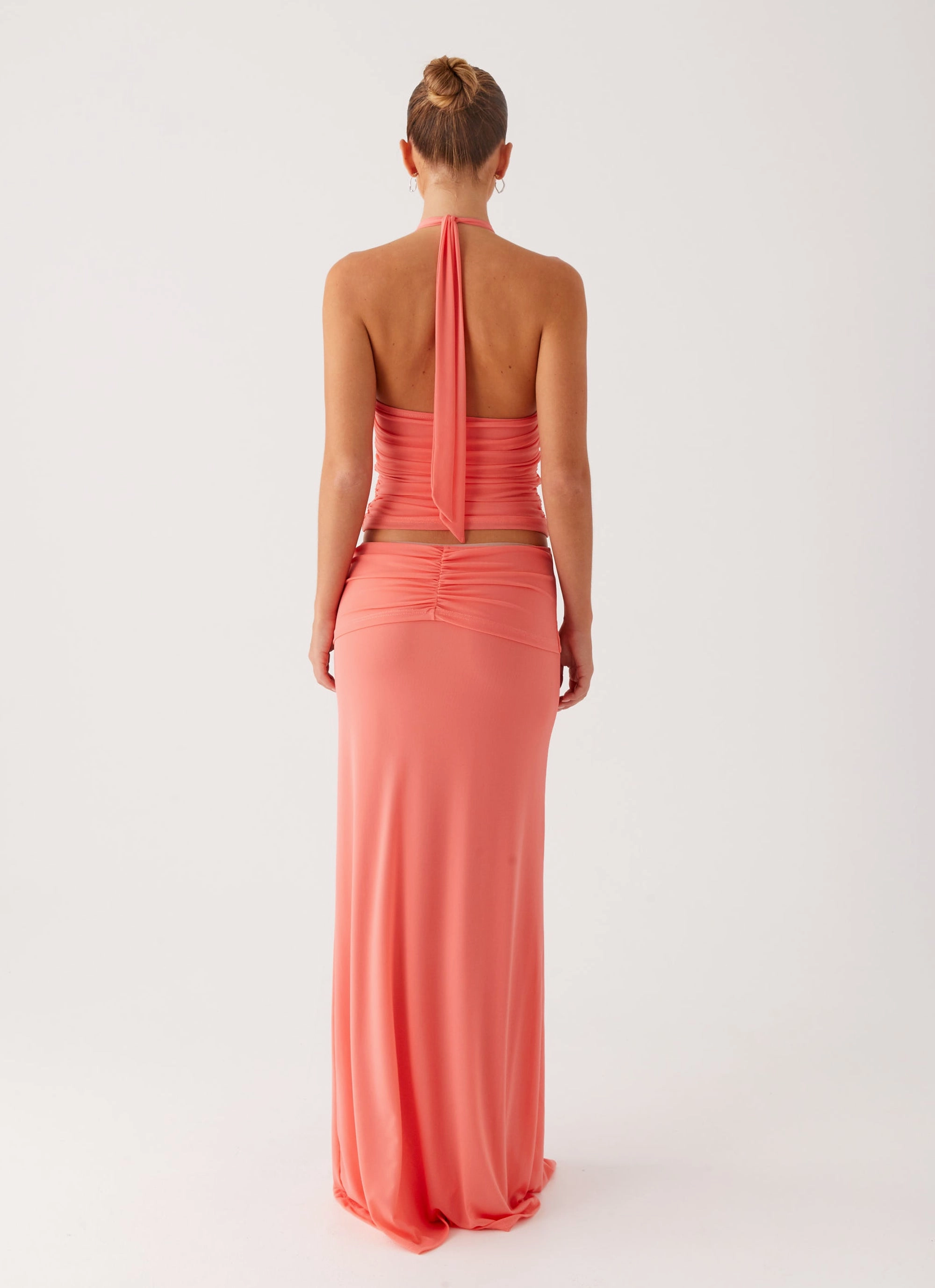 Stretch Waist Jayce Maxi Skirt - Salmon