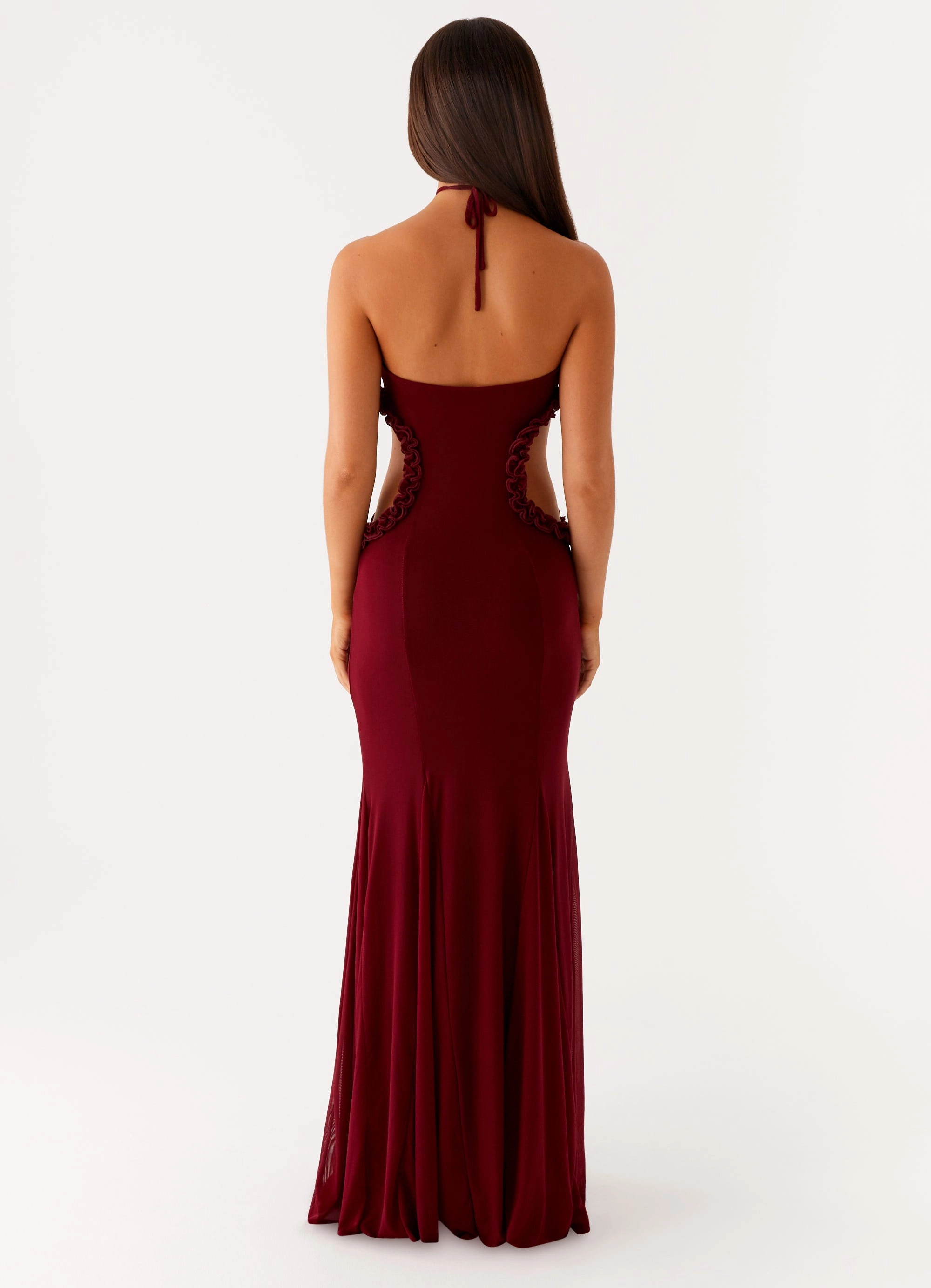 Jemima Maxi Dress - Raspberry Wine Satin Grace Loose Flow