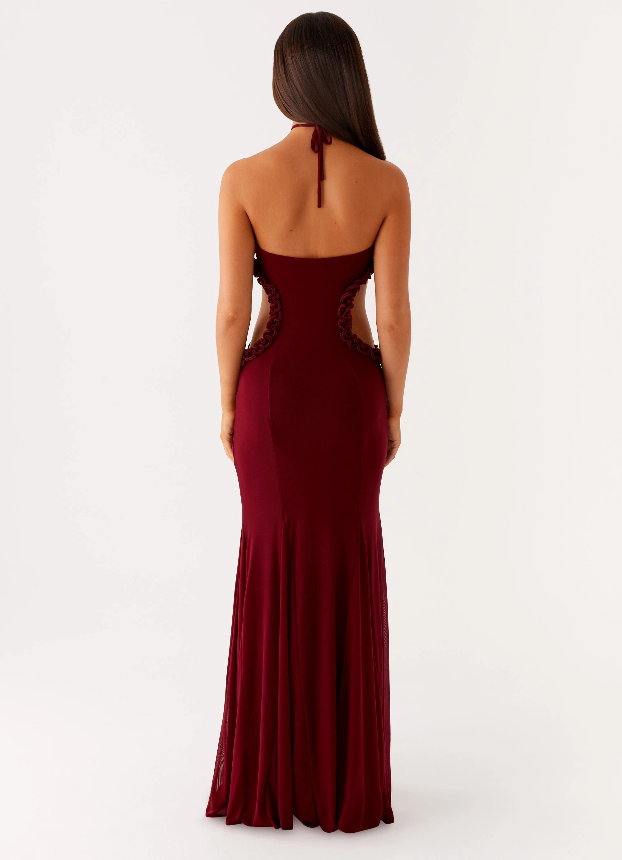 Jemima Maxi Dress - Raspberry Wine Polished Form Influencer-Style