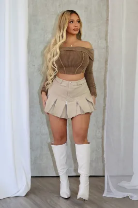 Polyester fabric Jessica Multi Zipper Mini Skirt