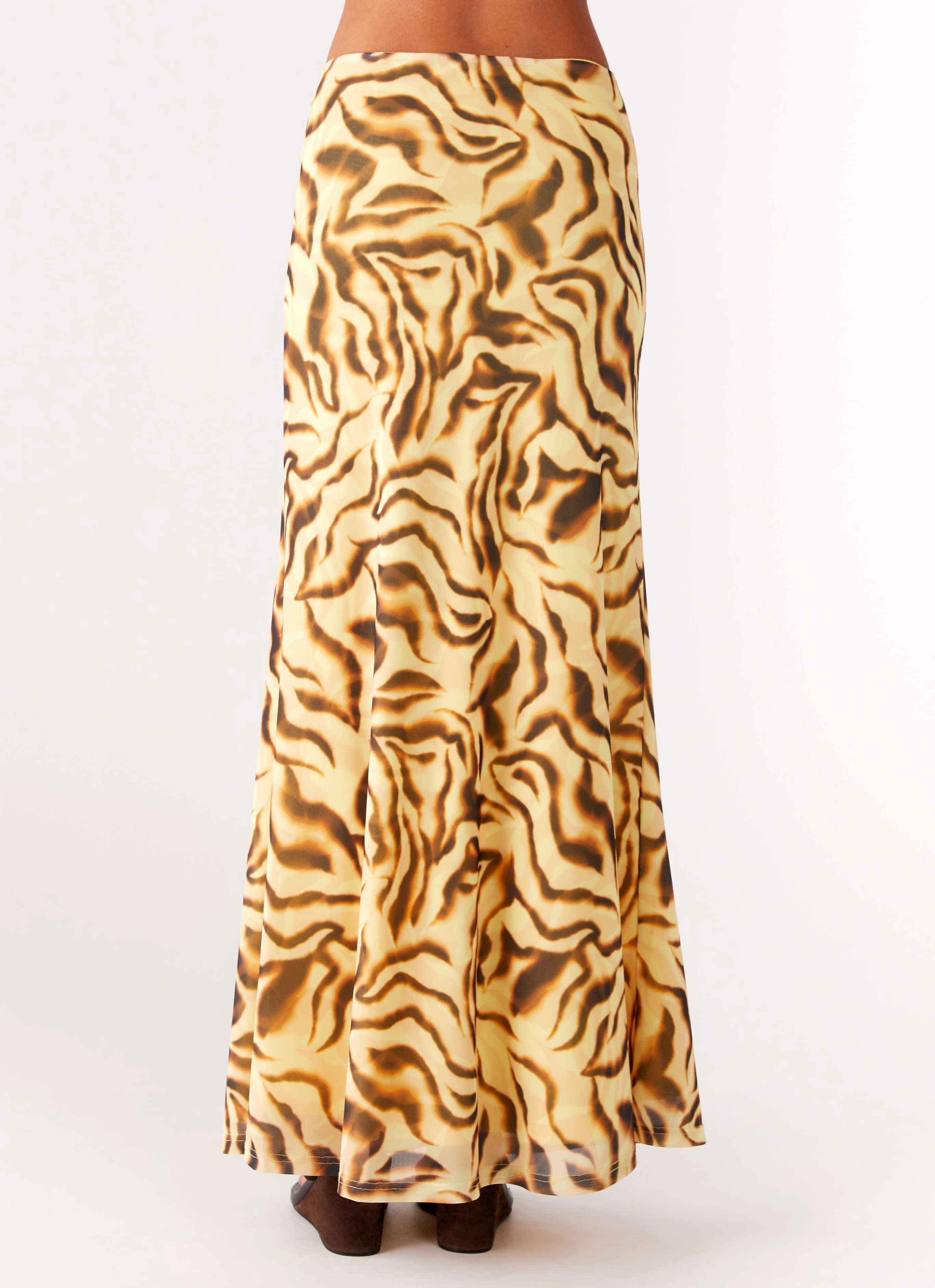 Cozy Outfit On-The-Go Outfit Call Me Low Rise Maxi Skirt - Yellow Zebra
